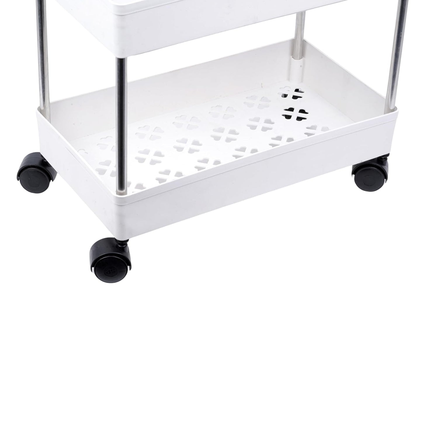Kitchen Storage Trolley Rack (White; 3 Layer)