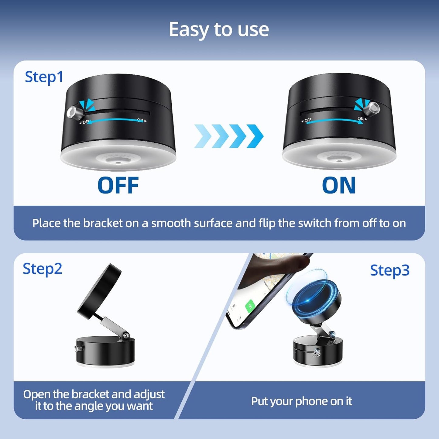 Vacuum Suction Magnetic Phone Holder