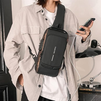 Waterproof Polyester Slim Unisex Crossbody Sling Bag