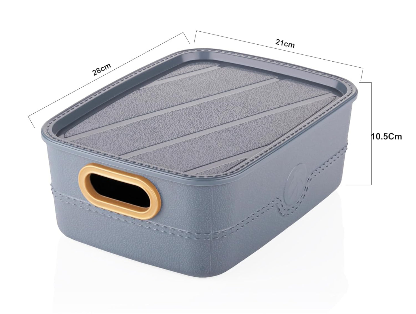 Colorful Storage Baskets With Lid Colorful Plastic Box Storage Organizer (Pack of 3)