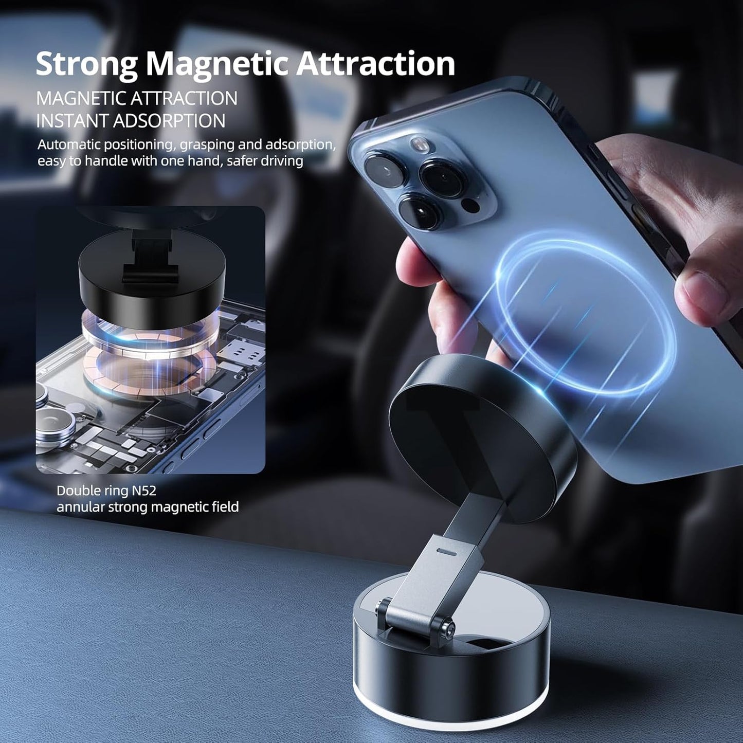 Vacuum Suction Magnetic Phone Holder