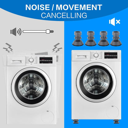 Washing Machine Stand with Anti-Vibration Pads (Set of 4)