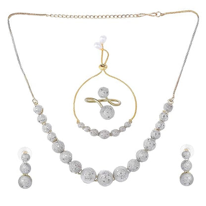 Jewellery Set for Women | Choker Necklace, Earrings, Bracelet & Ring Combo