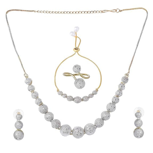 Jewellery Set for Women | Choker Necklace, Earrings, Bracelet & Ring Combo