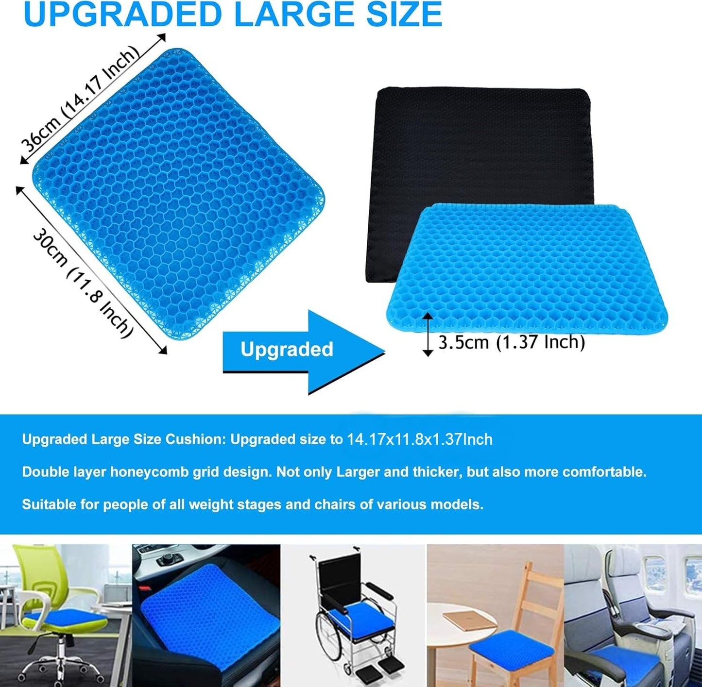 HRK Gel Seat Cushion for Long Sitting