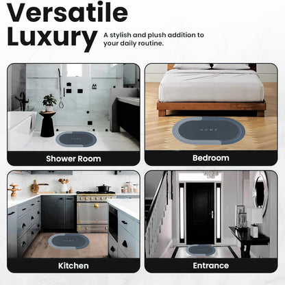 Bathroom Mat | Super Absorbent Soft Rubber Doormat for Bathroom, Home, Kitchen & Office | Fast-Dry Water Soaking Anti-Skid Rug