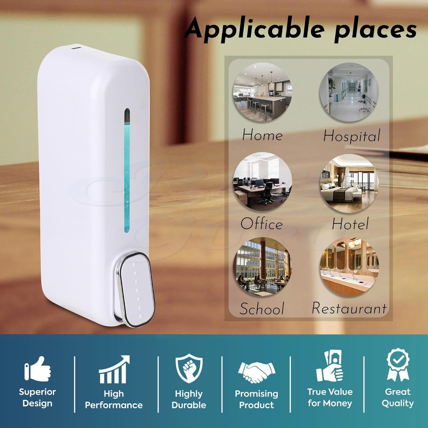 Wall-Mounted Soap Dispenser -400ml Refillable Liquid Dispenser
