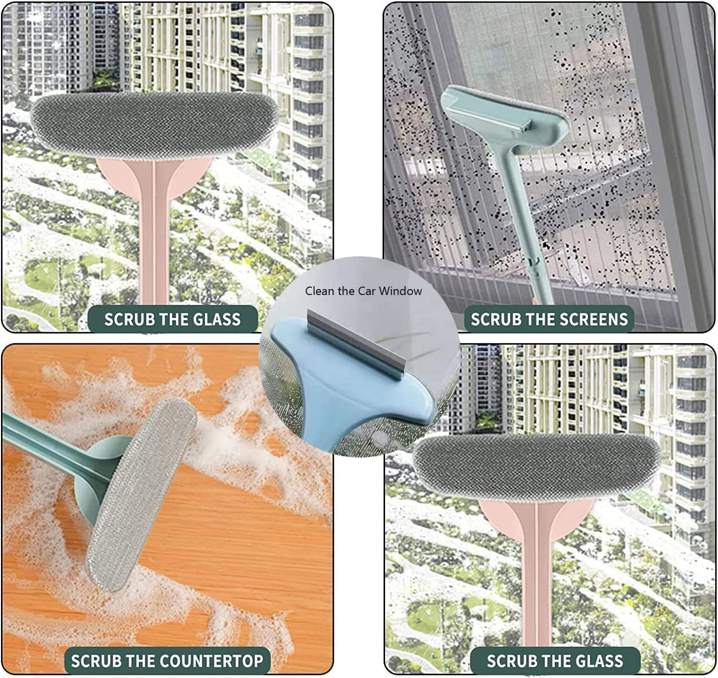 Brush 2-in-1 Mesh Cleaning Brush with Wiper