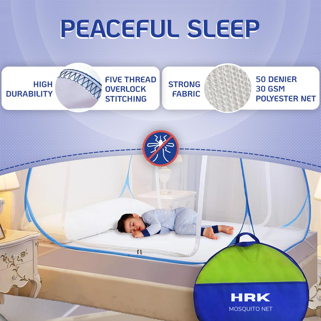 Classic Mosquito Net for Double Bed | King Size Foldable Machardani