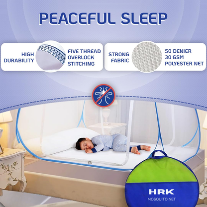 Classic Mosquito Net for Double Bed | King Size Foldable Machardani