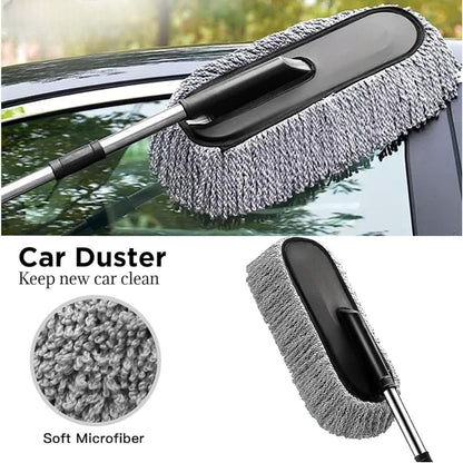 All-in-One Car Cleaning Kit – Pack of 8 | Microfiber Duster, Cloth, Brushes, Polish, Shampoo & Glass Cleaning Tablets